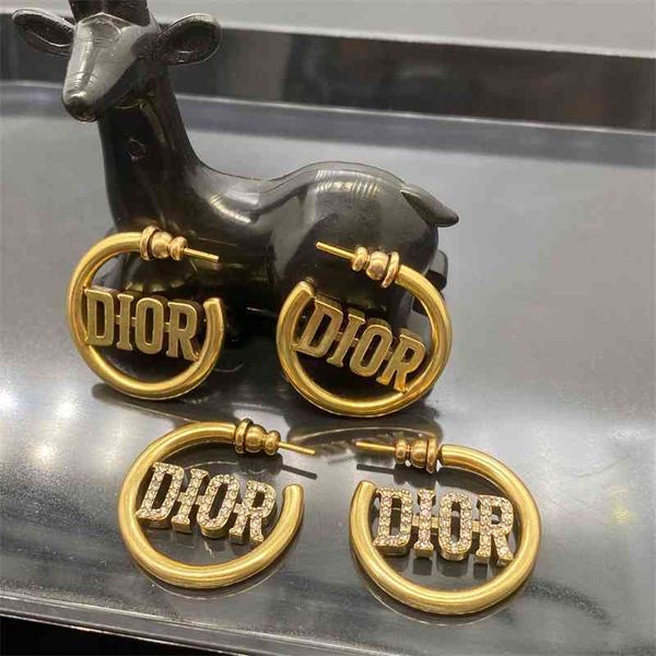 

75% off outlet online letter s925 women's high version earrings, Silver