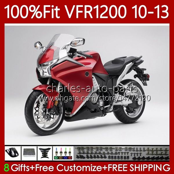 Fairings de injeção para Honda VFR1200F Crosstourer VFR 1200 RR CC F X VFR1200 Metálico Red 10 11 12 13 76No.51 VFR1200RR VFR-1200 2010 2011 2013 VFR1200X 10-13 corpo