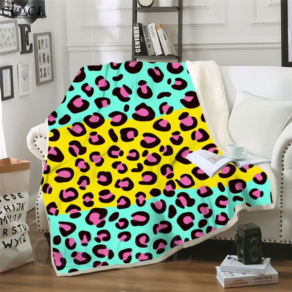 

cloocl blankets fashion leopard pattern 3d print casual style sofa travel throw blanket teens bedding plush quilt