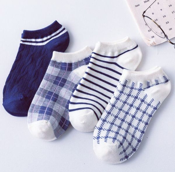 

3-3 spring and summer new socks women's japanese fashion qianniaoge women's boat socks low antiskid men's lattice socks whole, Black
