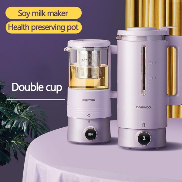 

juicers 600ml soybean milk machine soymilk maker health preserving pot electric juicer blender cytoderm breaking double cup 220v
