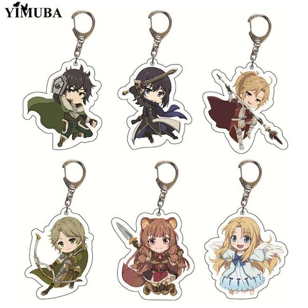 

keychains the rising of shield hero keychain naofumi iwatani raphtalia filo cute figures acrylic key chain bag pendant ring holder, Silver