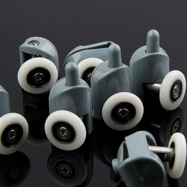 

8pcs/set upper single down 25mm chromed wheel sliding door bearing rollers runner wheels pulley hardware for shower cabin other