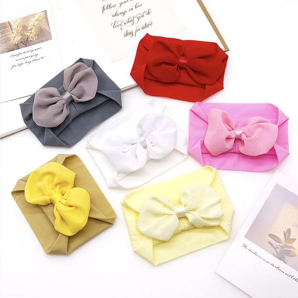 

hair accessories 2021 smooth soft bow knot kids headbands gift for girls nylon decoration elastic children headwear, Slivery;white