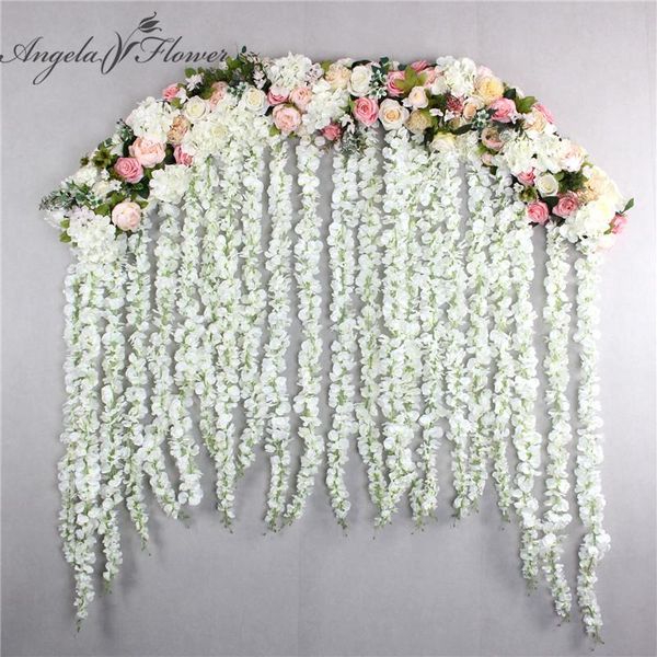 

decorative flowers & wreaths 2m luxury wedding road cited rose peony hydrangea mix diy arched door flower row window t station decoration