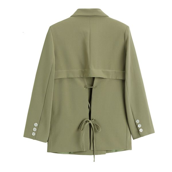 

women's suits & blazers green chique women blazer s double autumn jackets breasted lace up to female full sleeve outerwear dspo, White;black