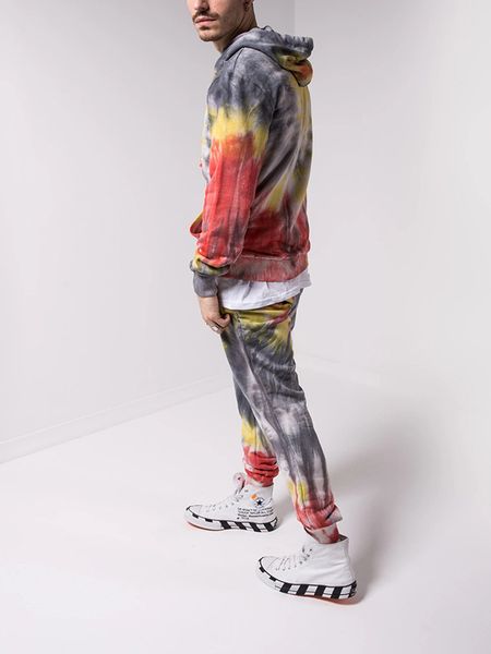 

Tracksuits Sport Suit Fashion Classic Men' Sweater Sports Long Sleeve Hooded Pullover Tie Dye Personality Gradient, Tie dye grey