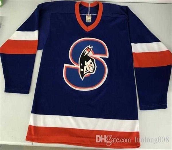 Vintage Springfield Indians Hokey Jersey Nakışları Herhangi Bir Sayı ve İsim Formalarını Özelleştir