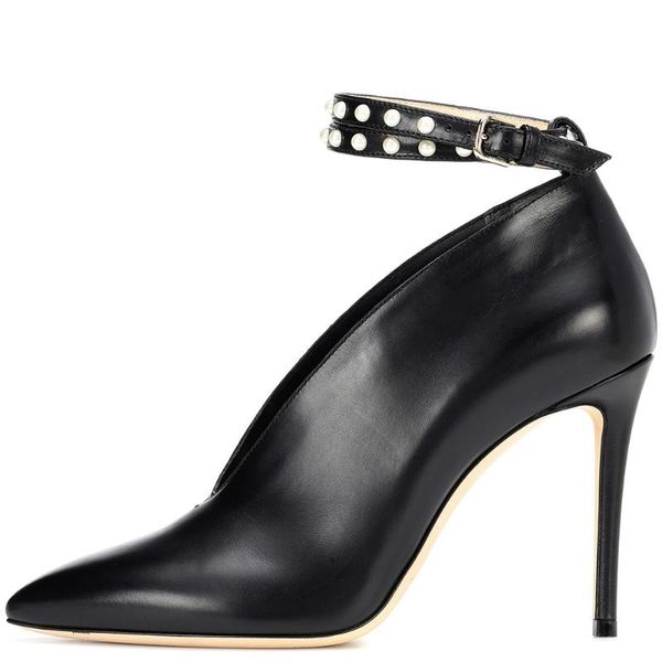 

dress shoes lucky2021 black fashion ankle strap high heel women's banquet large size single chengdu straight