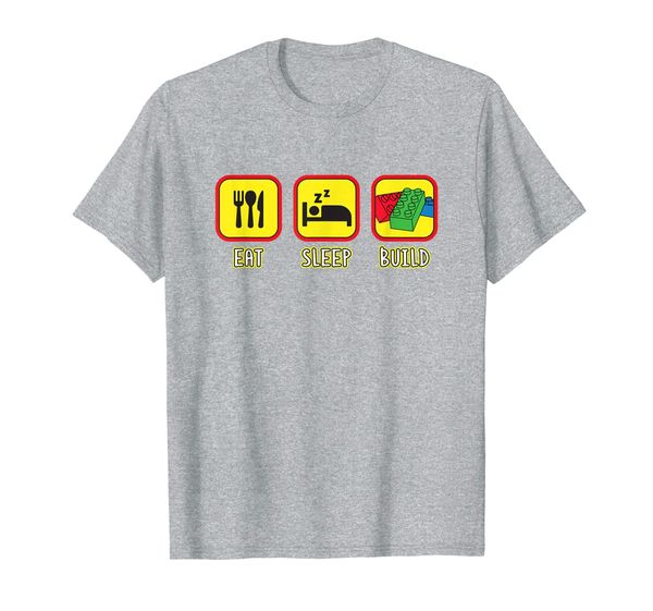 

Eat Sleep Build Toy Brick T-Shirt, Mainly pictures