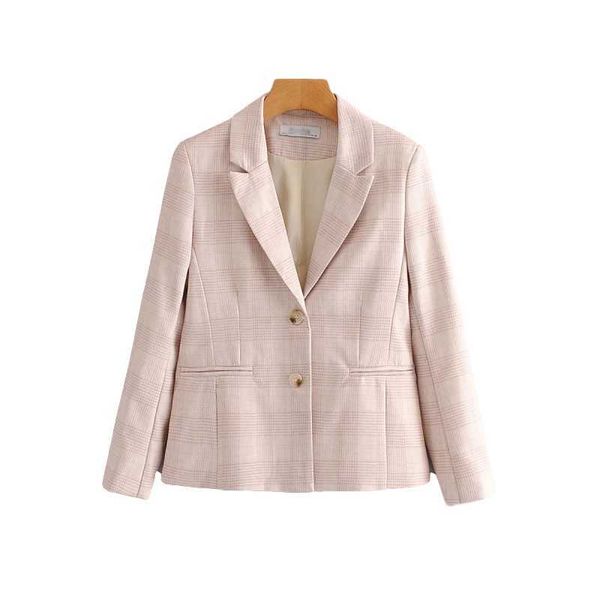

vintage women plaid beige blazers fashion ladies patchwork jacket suits casual female suit girls chic 210527, White;black