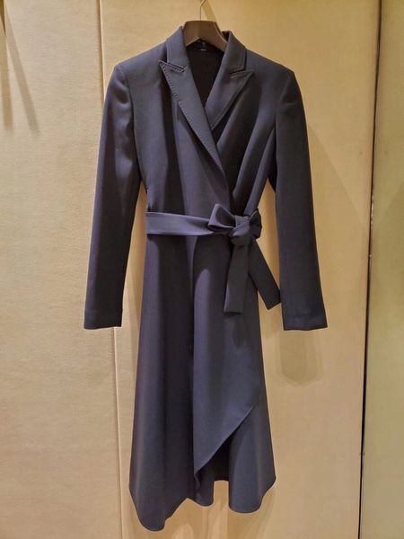

dress 2021 spring runway 97% wool wrap elegant lady premium quality blazer, Black;gray