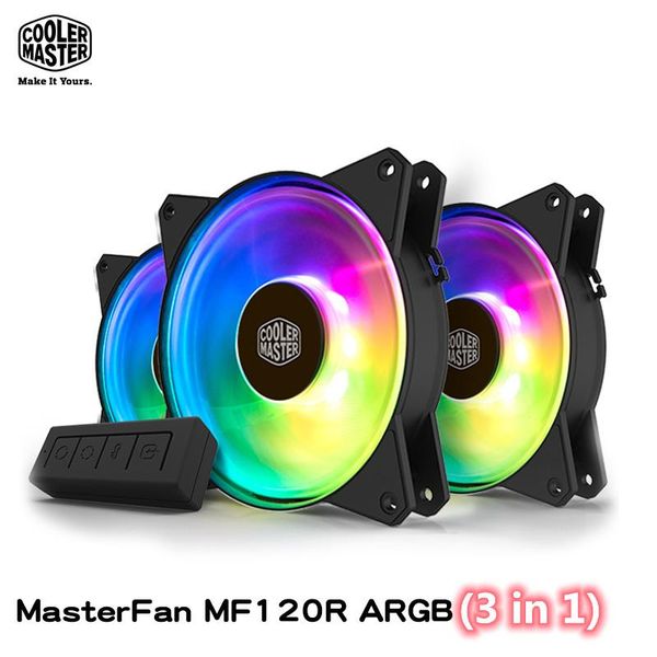 

cooler master mf120 halo 3 in 1 kit 120mm dual loop addressable 12cm rgb lighting 5v/3pin argb computer case cpu cooling fan fans & coolings