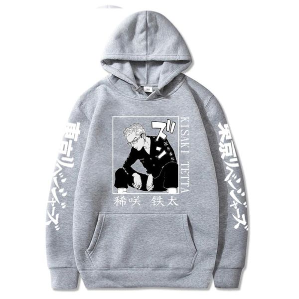 

men's hoodies & sweatshirts cool kisaki tetta graphic print hoodie men women casual autumn hooded collar sweatshirt oversized tokyo rev, Black
