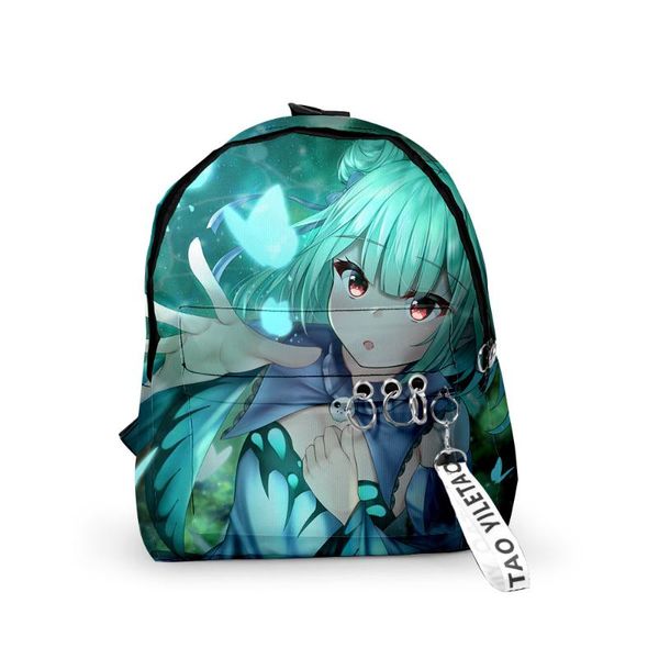 

backpack hololive uruha rushia fashion men women fabric oxford hanging buckle style girls child school bag travel