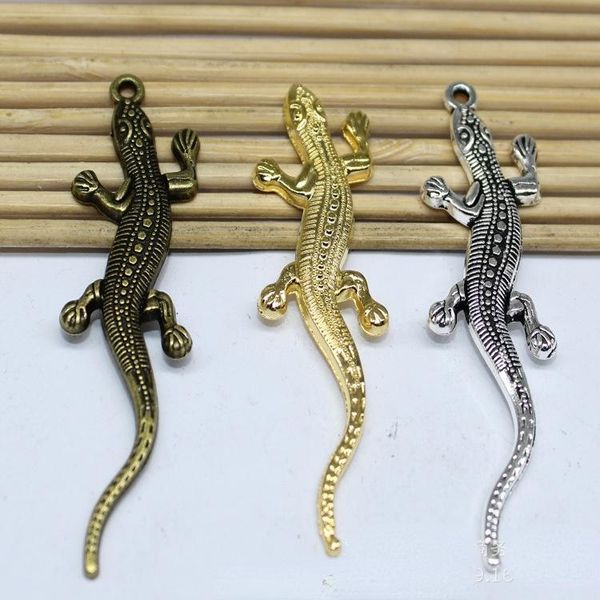 

charms diy retro style alloy charm pendant lizard necklace earrings bracelet accessories jewelry making supplies, Bronze;silver