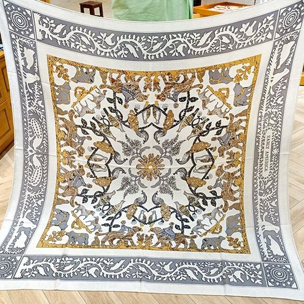 

scarves charming print women winter wool scarf wraps 2021 ladies large square blanket shawl cape 132*132cm, Blue;gray