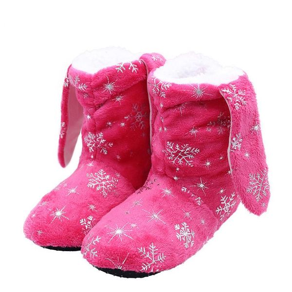 

ladies warm slippers women bedroom winter slides cartoon plush casua sneakers floor home cotton shoes indoor furry house, Black