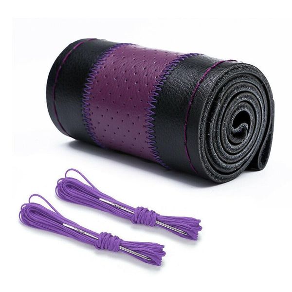 

steering wheel covers with needle thread cover non-slip 38cm breathable car diy