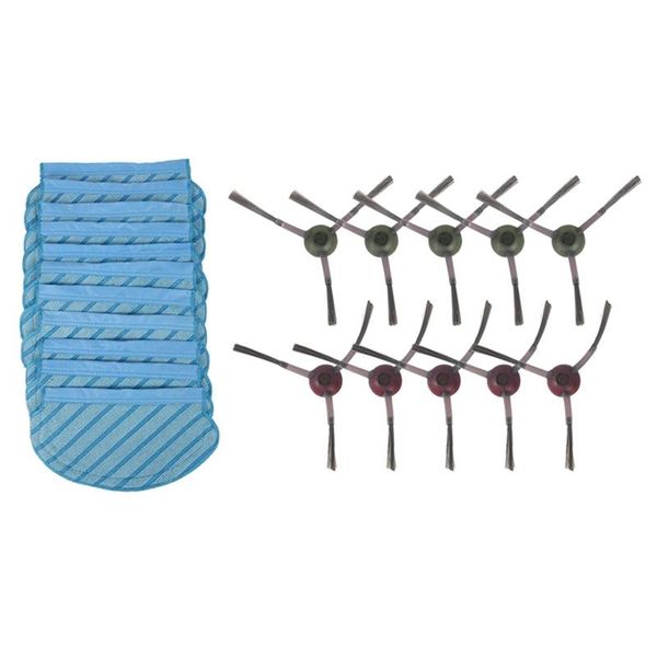 

vacuum cleaners 10pcs side brush with 12pcs mop cloth pads set for ecovacs deebot ozmo 920 950 cleaner parts