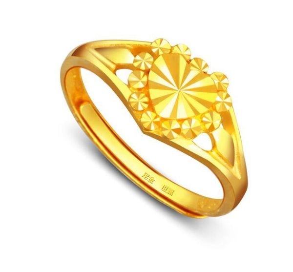 

wedding rings pure 24k yellow gold ring designer heart 3.5g, Slivery;golden