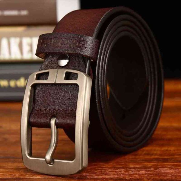 

leather belt men antique male cow genuine leather wide waist pin buckle fashion designer belts for men full-grain leather belt aa220312, Black;brown