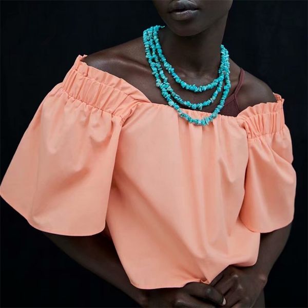 

women solid summer fashion blouses shirts short sleeve slash neck poplin female vintage street sweet blusas 210513, White