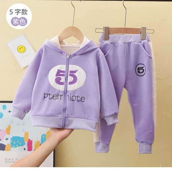 

children's suit autumn clothing suits(sweatshirt+pants) children's boys girls baby sweatshirt plus veet set, White