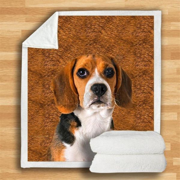 

blankets beagle cozy premium fleece blanket 3d printed sherpa on bed home textiles 03
