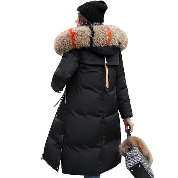 

women's trench coats 2021 winter jacket women warm thicken hooded with fur female padded coat long parka mujer invierno, Tan;black