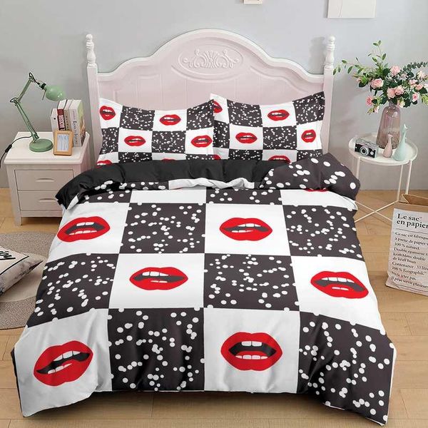 

bedding sets 3d set lip mouth print duvet cover (no filler) us/eu/au/uk size