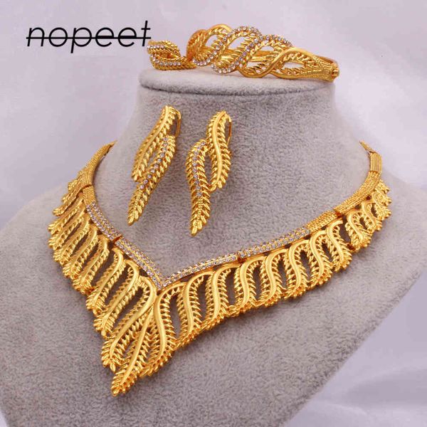 

jewelry set dubai 24k gold jewelry indian bride necklace ring earring bracelet wedding four piece, Slivery;golden