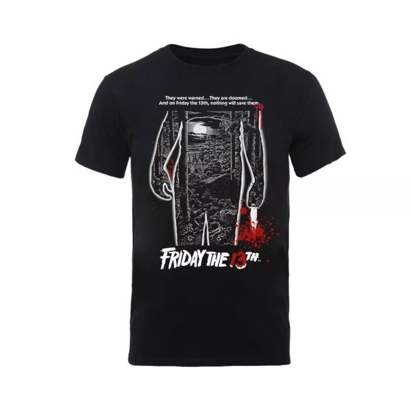 

friday the 13th bloody poster official t-shirt men unisex, White;black