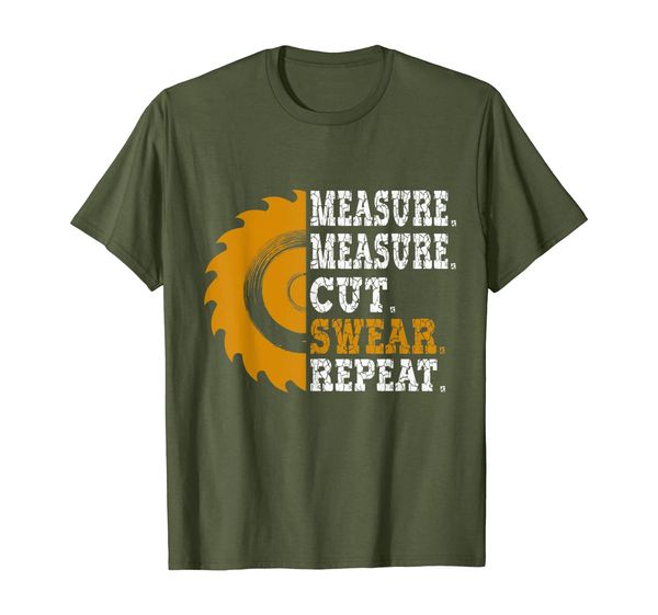 

measure cut swear repeat handyman father day shirt, White;black
