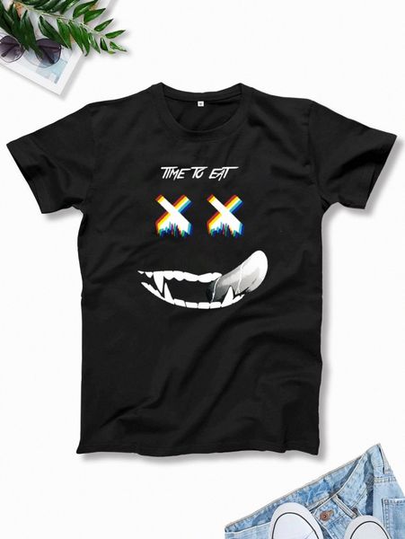 

men slogan graphic tee x2v4#, White;black