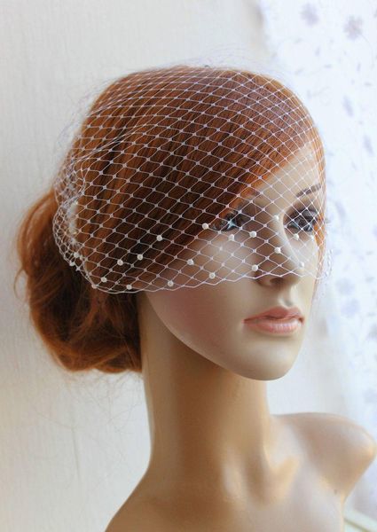 

bridal veils birdcage veil and beaded veil, blusher veil,short wedding accessories, Black