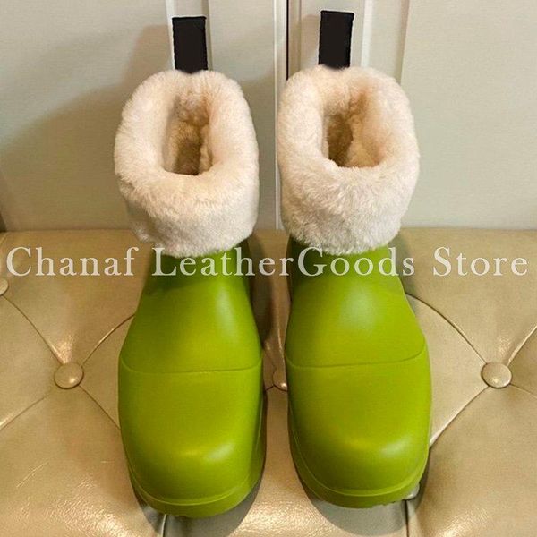 

boots winters wool womens snow boot candy color rain women waterproof warm ankle bootss flat winter platform shoes green, Black