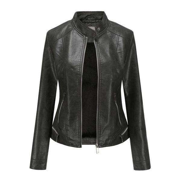 

new autumn and winter wash plush et, leather coat, women's frosted used motorcycle cloth, Black;brown