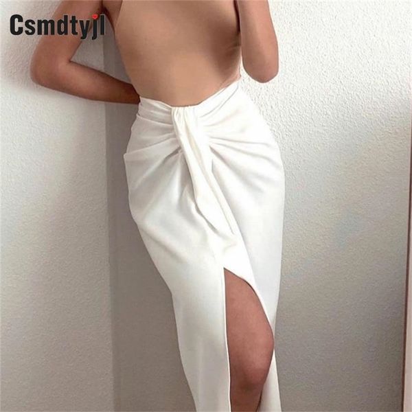 

high waist white women wrap skirt spring autumn female midi casual holiday ladies s bottoms 210621, Black