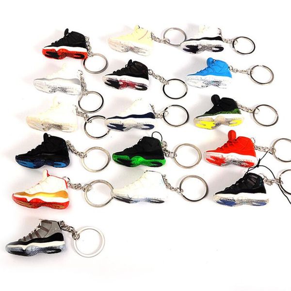 

2020 fashion sports shoes keychain cute basketball key chain car keys bag pendant gift diy 3 d creative couples shoes mold, Silver