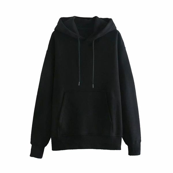 

women hoodie sweatshirts spring autumn fashion variety of colors oversize ladies pullovers pocket hooded jacket 210520, Black