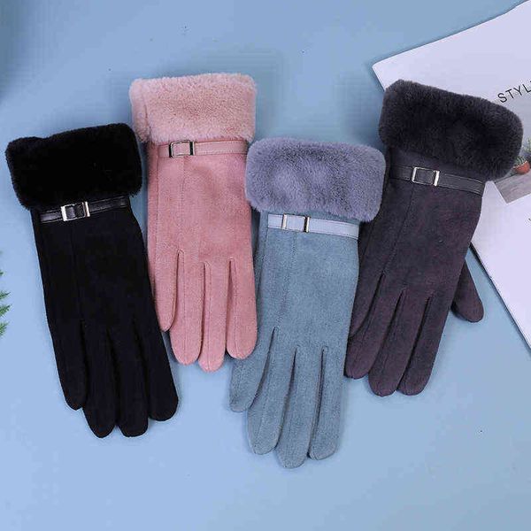 

autumn and winter warm glov women's psh thickened suede outdoor cycling touch screen