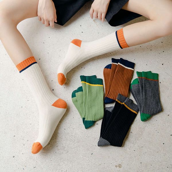 

fashionable striped simple breathable middle personalized color contrast cotton, Black;white