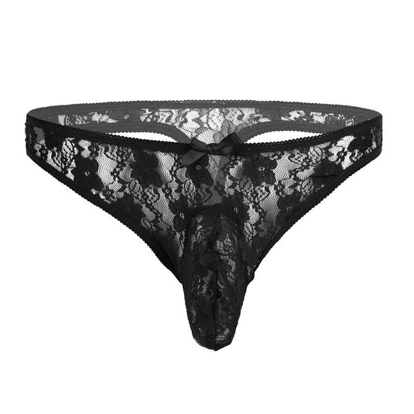 

sissy panties for men lingerie floral lace bikini briefs erotic underwear penis sheath g-string gay crossdresser underpants men's g-str, Black;brown