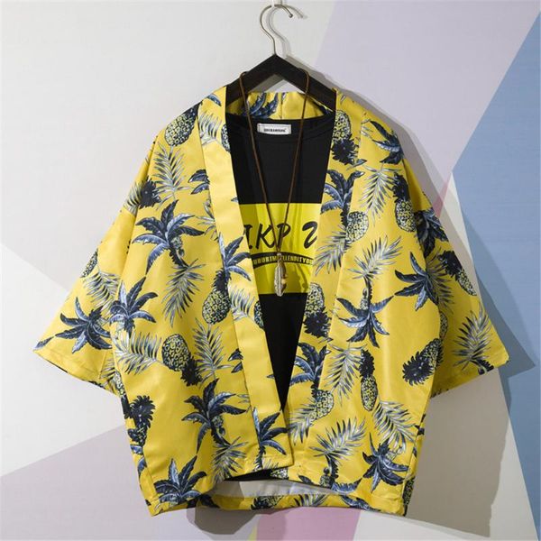 

men's casual shirts men summer fashion printing beach long-sleeve blouse 10.4, White;black