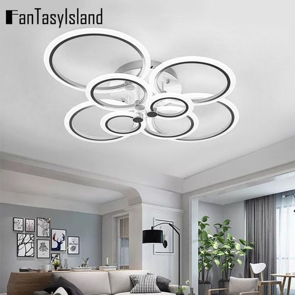 

ceiling lights 220v modern led circle rings lamp for kitchen living room study bedroom dimmable remote control lighting fixtures