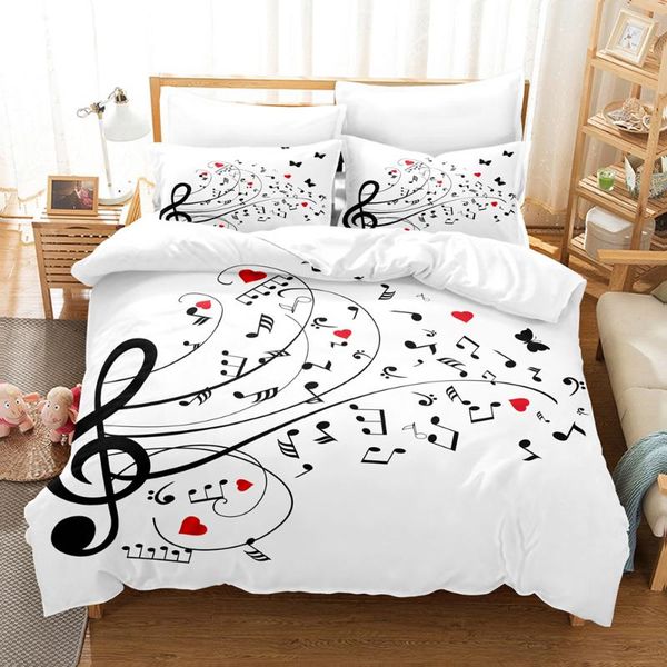 

bedding sets music set piano keyboard note duvet cover  size bed linen comforter microfiber guitar