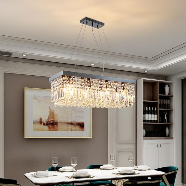 

pendant lamps rectangular crystal chandelier restaurant light