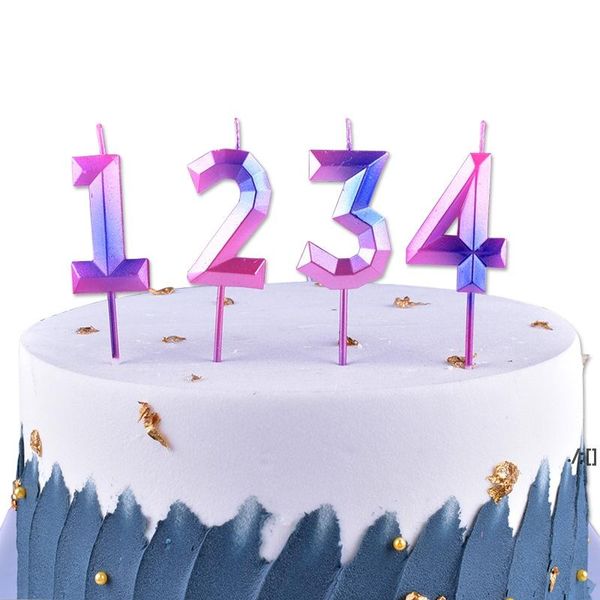 Candele di compleanno 1 2 3 4 5 6 7 8 9 0 Torta numero numero HappyBirthday per bambini Candela per decorazioni per feste RRE11411