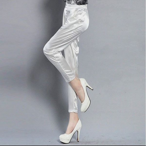 

women's pants & capris women fashion solid color casual trousers chic business work wear harem summer ankle-length plus size uyit, Black;white